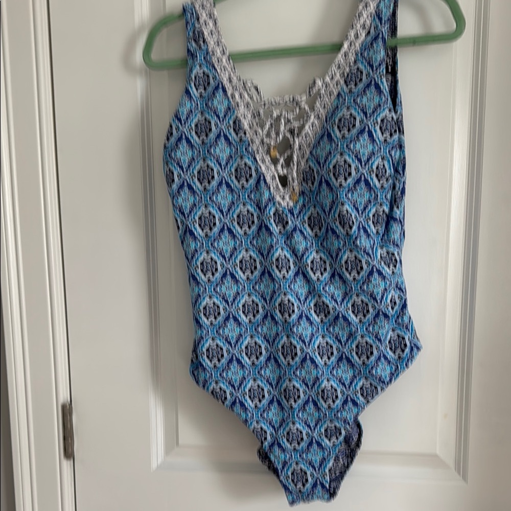 Blue And White Patterned Reversable Swimsuit By T… - image 3